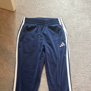 Adidas Kids Dark Blue Joggers with White Stripes